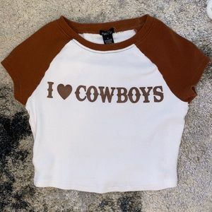 RUE21 I love cowboys crop top size small
